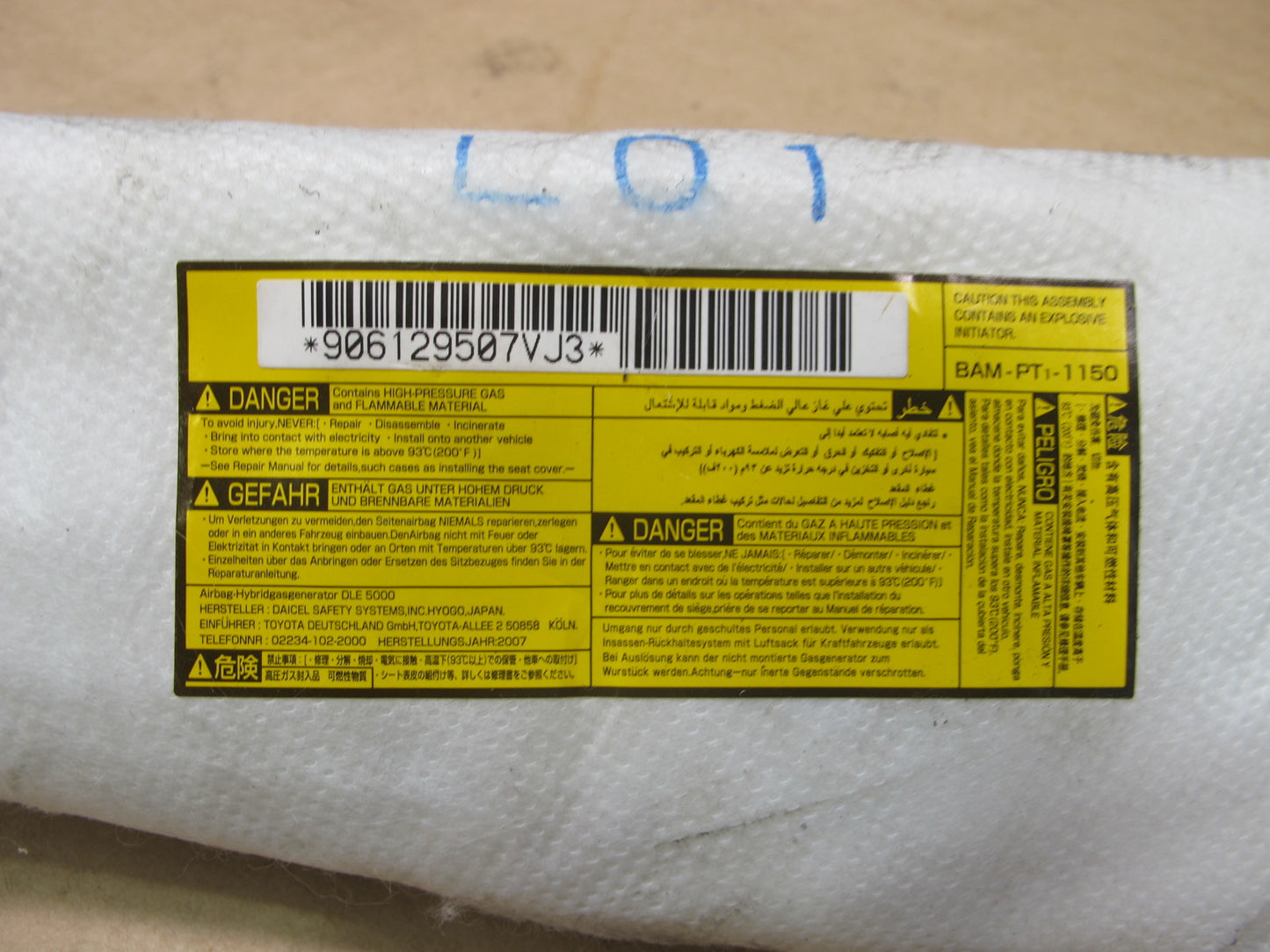 2007-2012 Lexus LS460 LS600hL Front Left Seat SRS Air Bag OEM