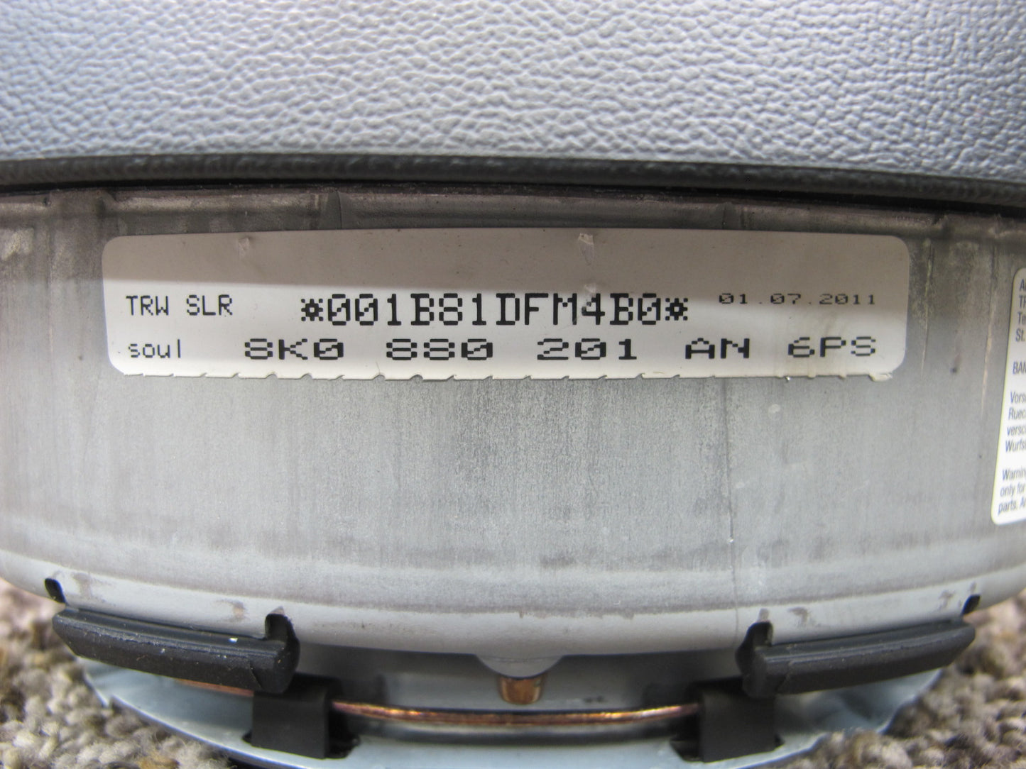 08-12 AUDI A5 S5 FRONT LEFT DRIVER SIDE STEERING WHEEL SRS AIRBAG OEM