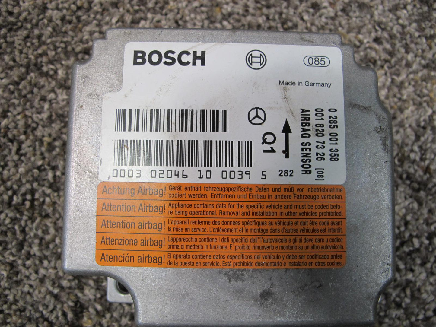 03-06 MERCEDES R230 SL500 SRS AIRBAG CONTROL MODULE UNIT 0018207326 OEM