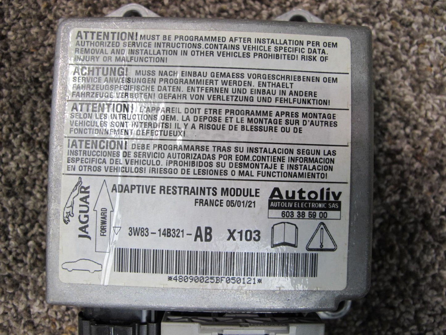 03-06 JAGUAR XK8 SRS AIRBAG CONTROL MODULE UNIT OEM