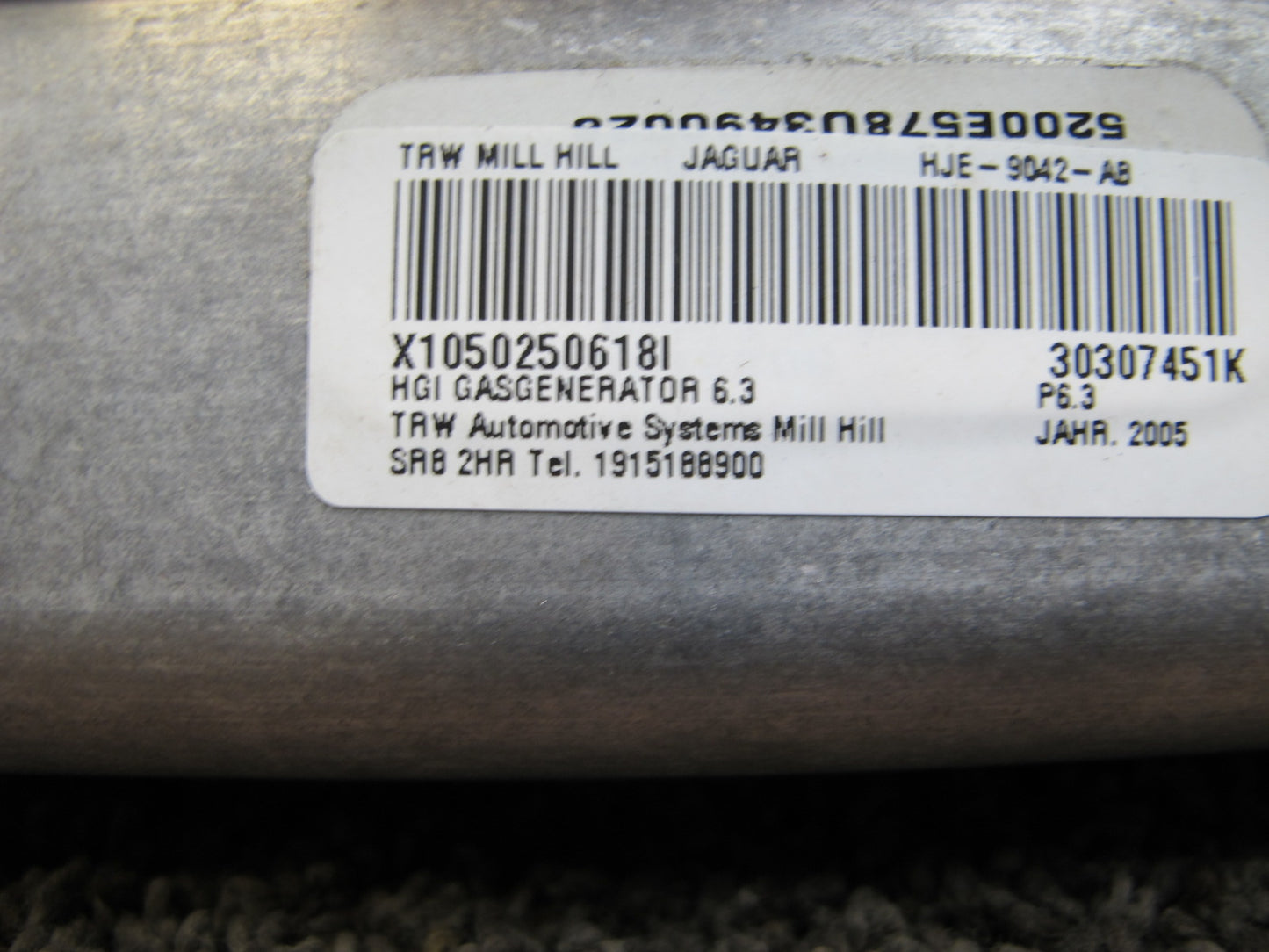 03-06 JAGUAR XK8 FRONT RIGHT PASSENGER SIDE DASHBOARD SRS AIRBAG OEM