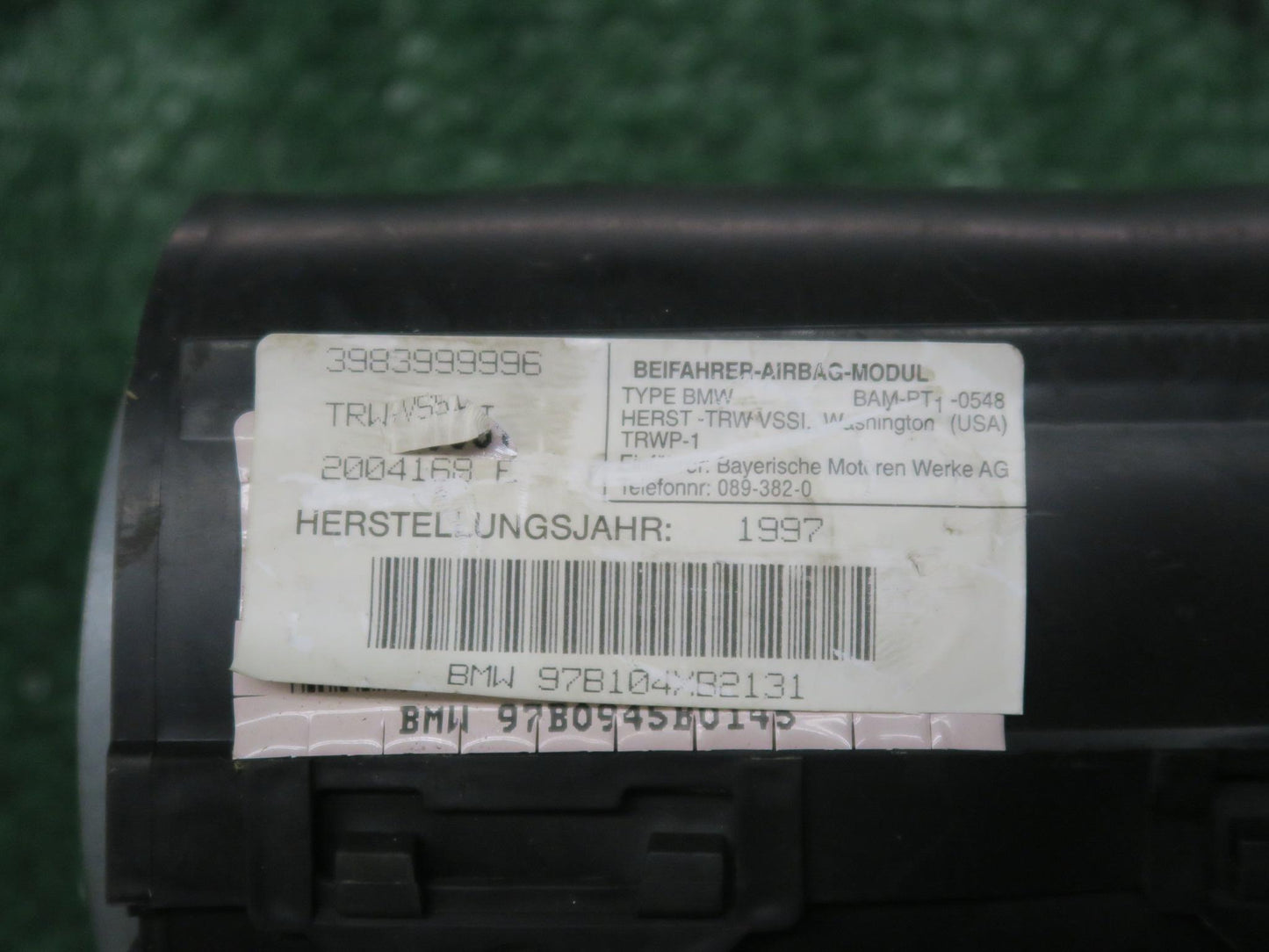 1996-1998 BMW Z3 Roadster Dash Board Right Passenger SRS Air Bag OEM