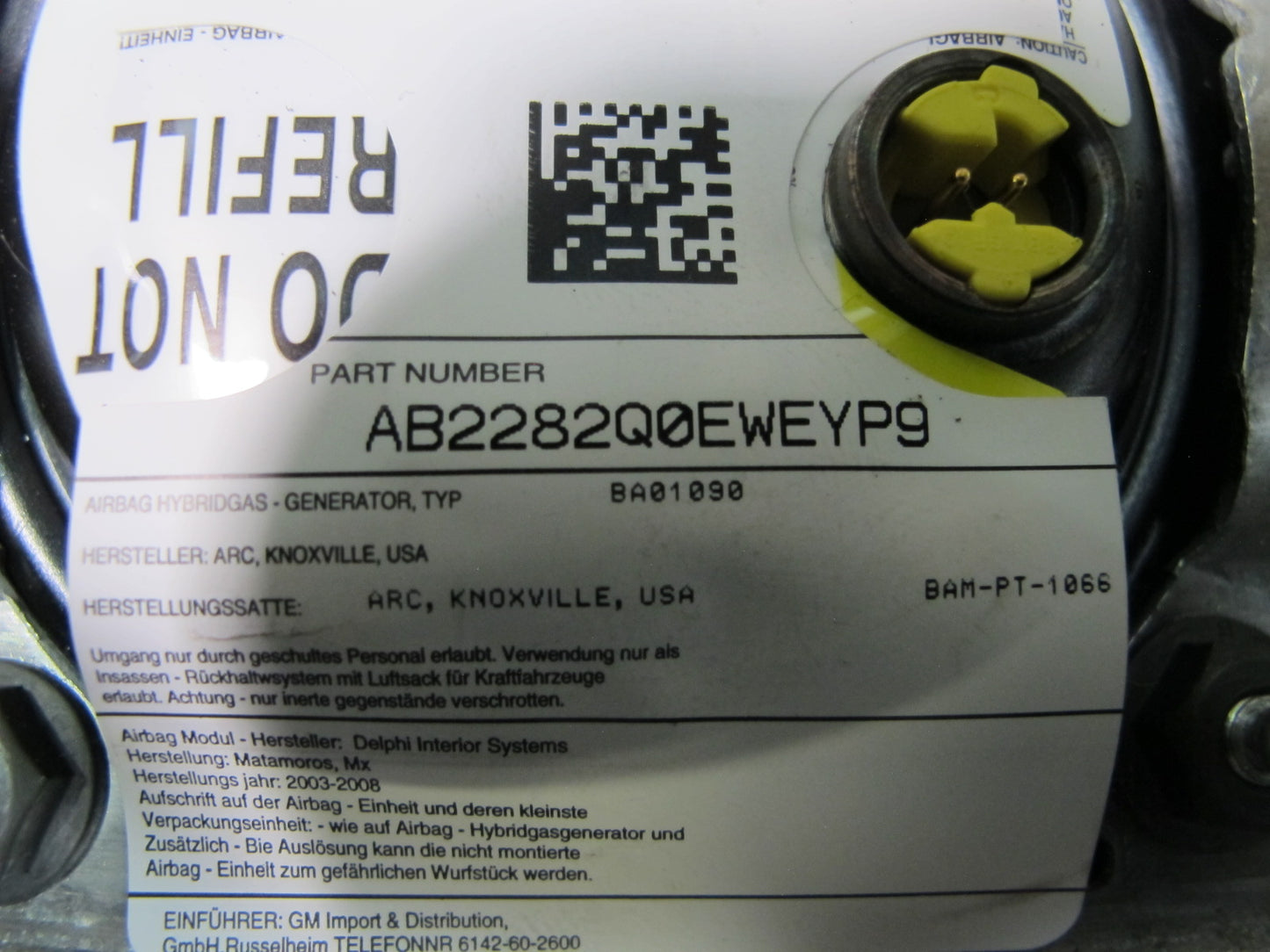 03-07 HUMMER H2 FRONT LEFT DRIVER SIDE STEERING WHEEL SRS AIRBAG OEM