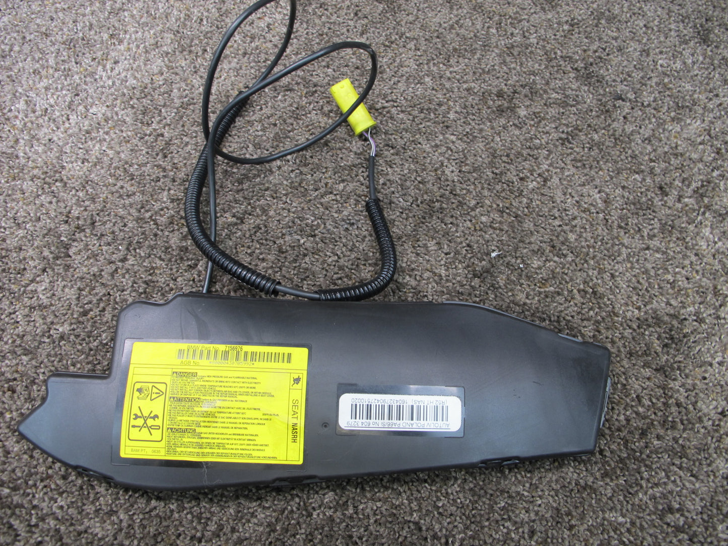 05-08 MINI COOPER R52 FRONT RIGHT PASSENGER SIDE SEAT SRS AIRBAG OEM