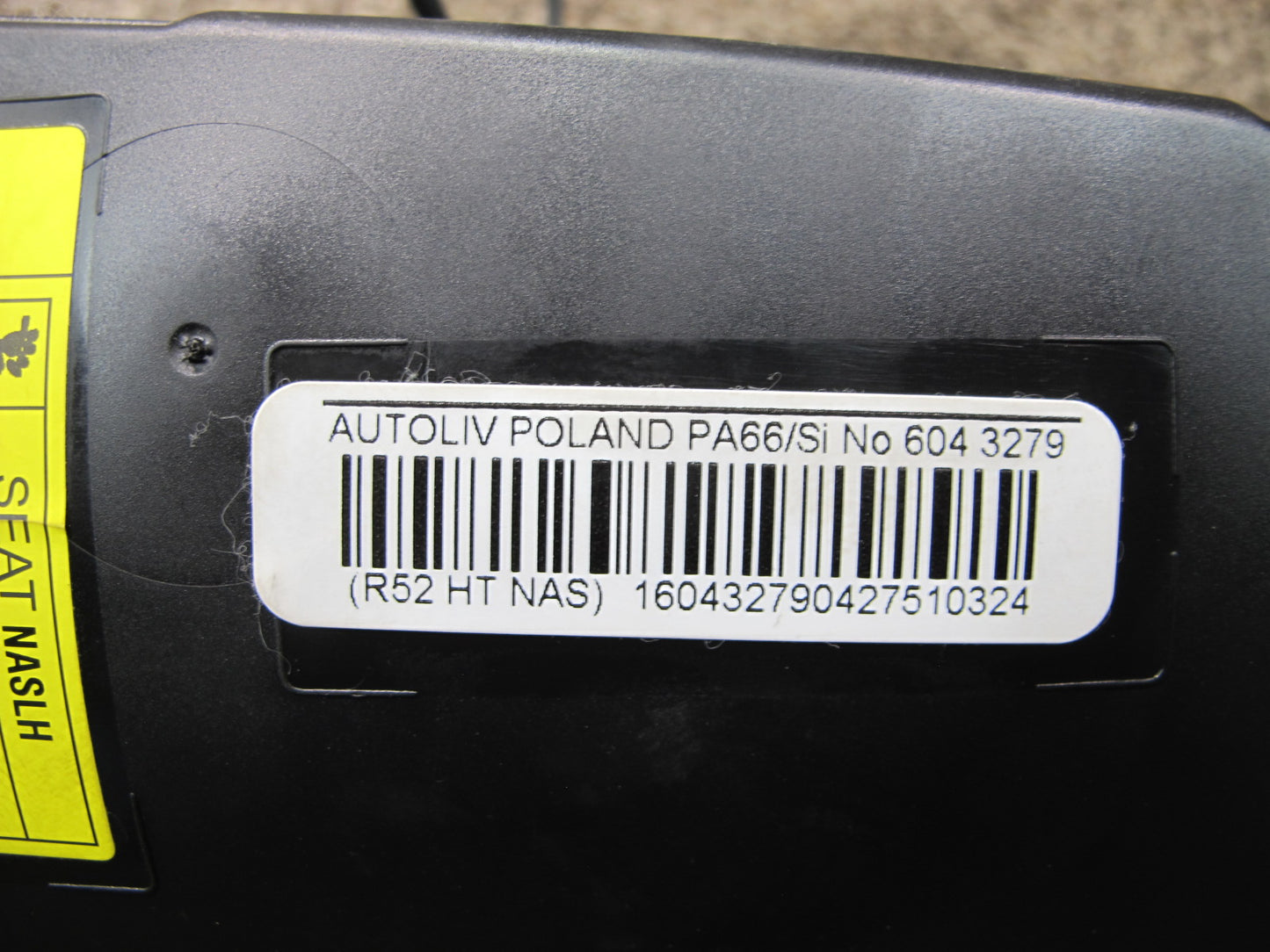 05-08 MINI COOPER R52 FRONT LEFT DRIVER SIDE SEAT SRS AIRBAG OEM