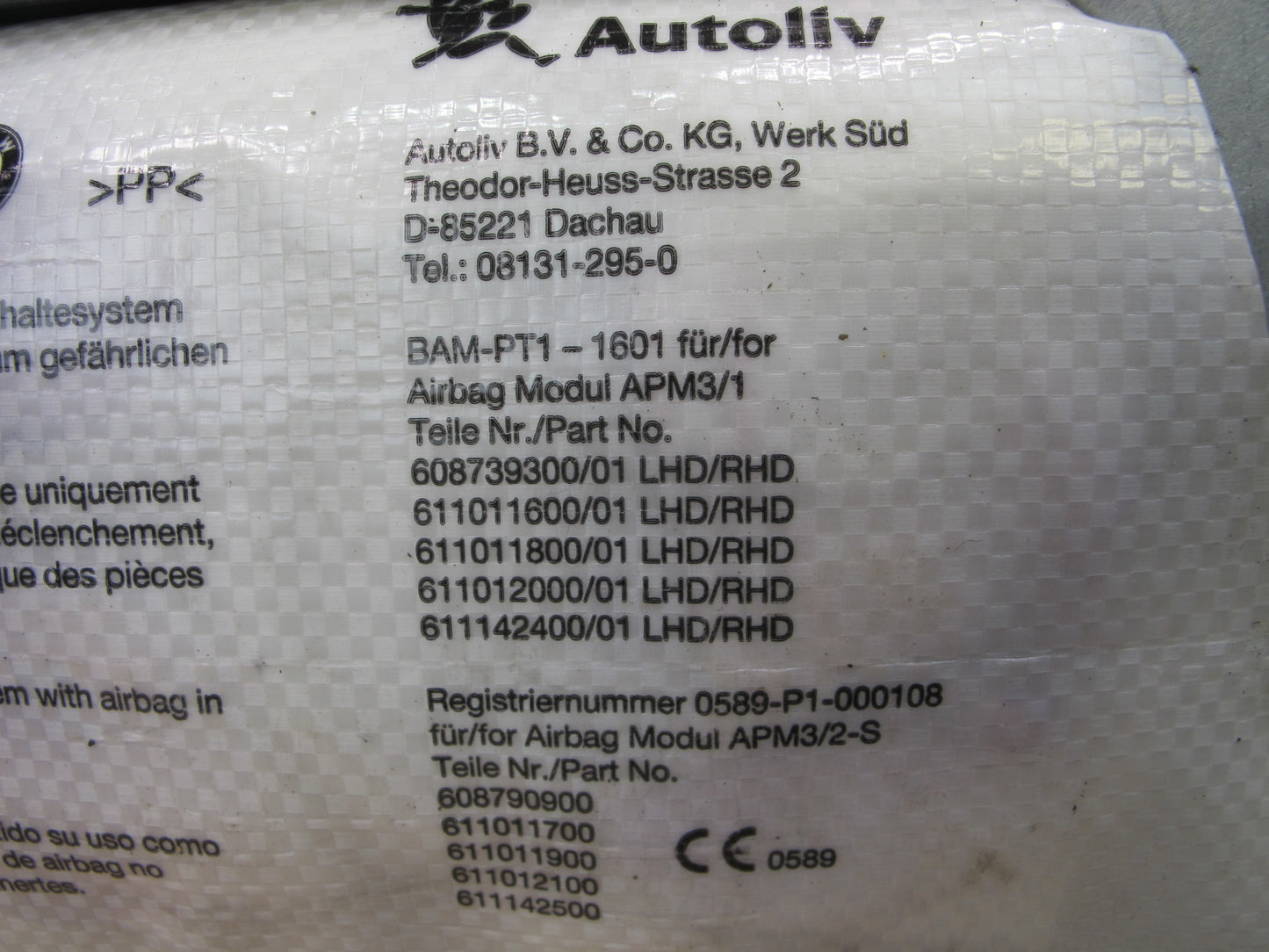 11-16 BMW F10 F11 FRONT RIGHT PASSENGER SIDE DASH SRS AIRBAG OEM