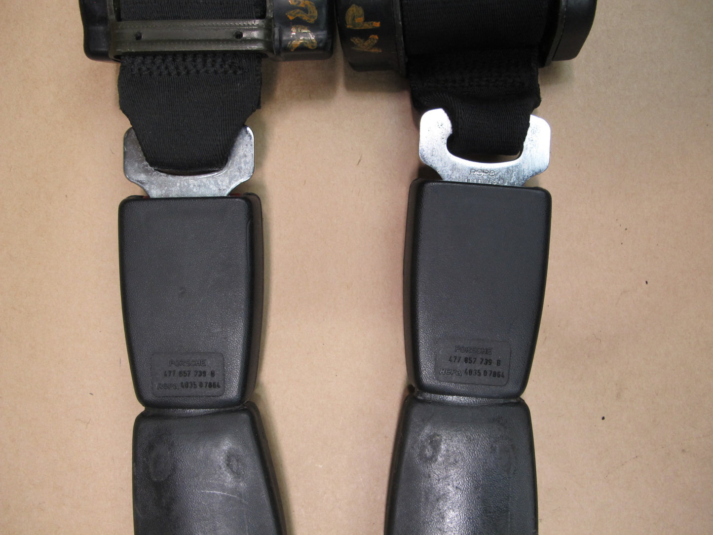 84-89 PORSCHE 944 REAR LEFT & RIGHT SIDE SEATBELT RETRACTOR SET OEM