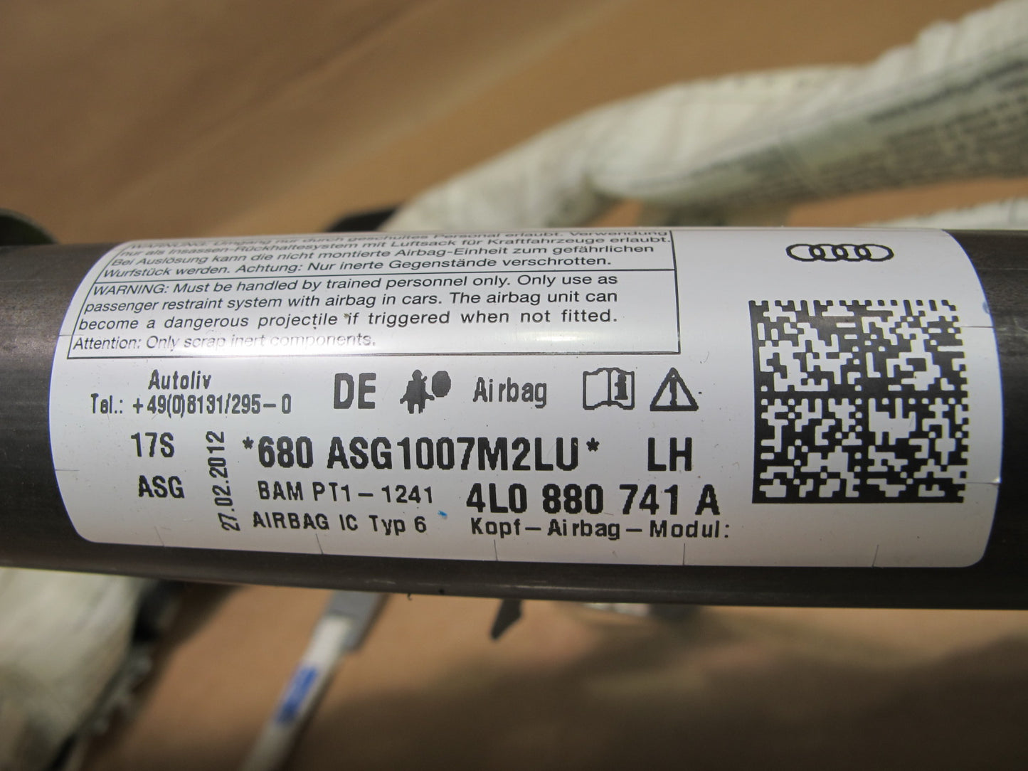 2007-2015 AUDI Q7 Left & Right Curtain SRS Air Bag OEM