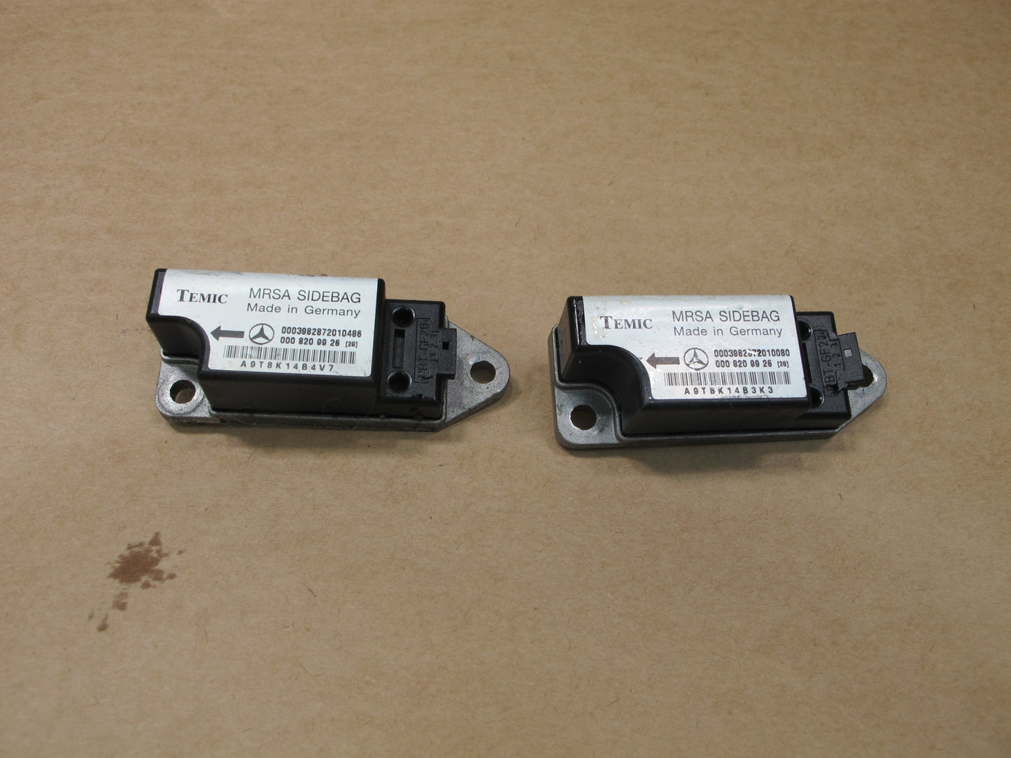 96-02 MERCEDES R129 SL500 SAFETY CRASH IMPACT SRS AIRBAG SENSOR 2PCS OEM