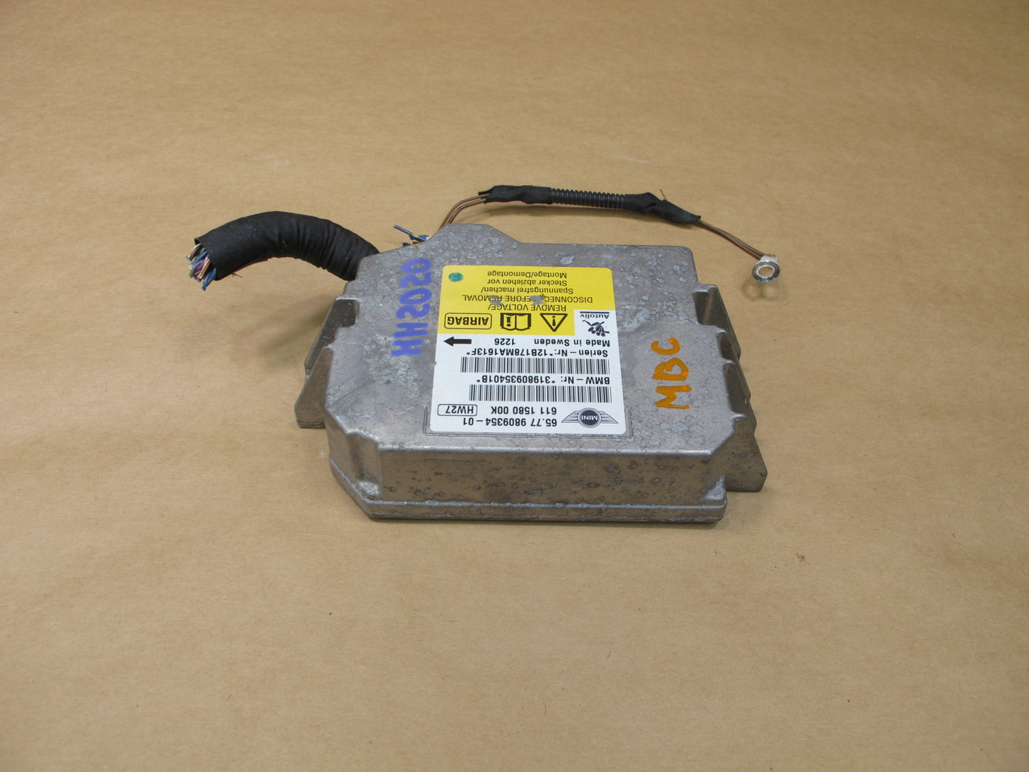 07-13 MINI COOPER R55 R56 R60 SRS AIRBAG CONTROL MODULE UNIT 9809354 OEM