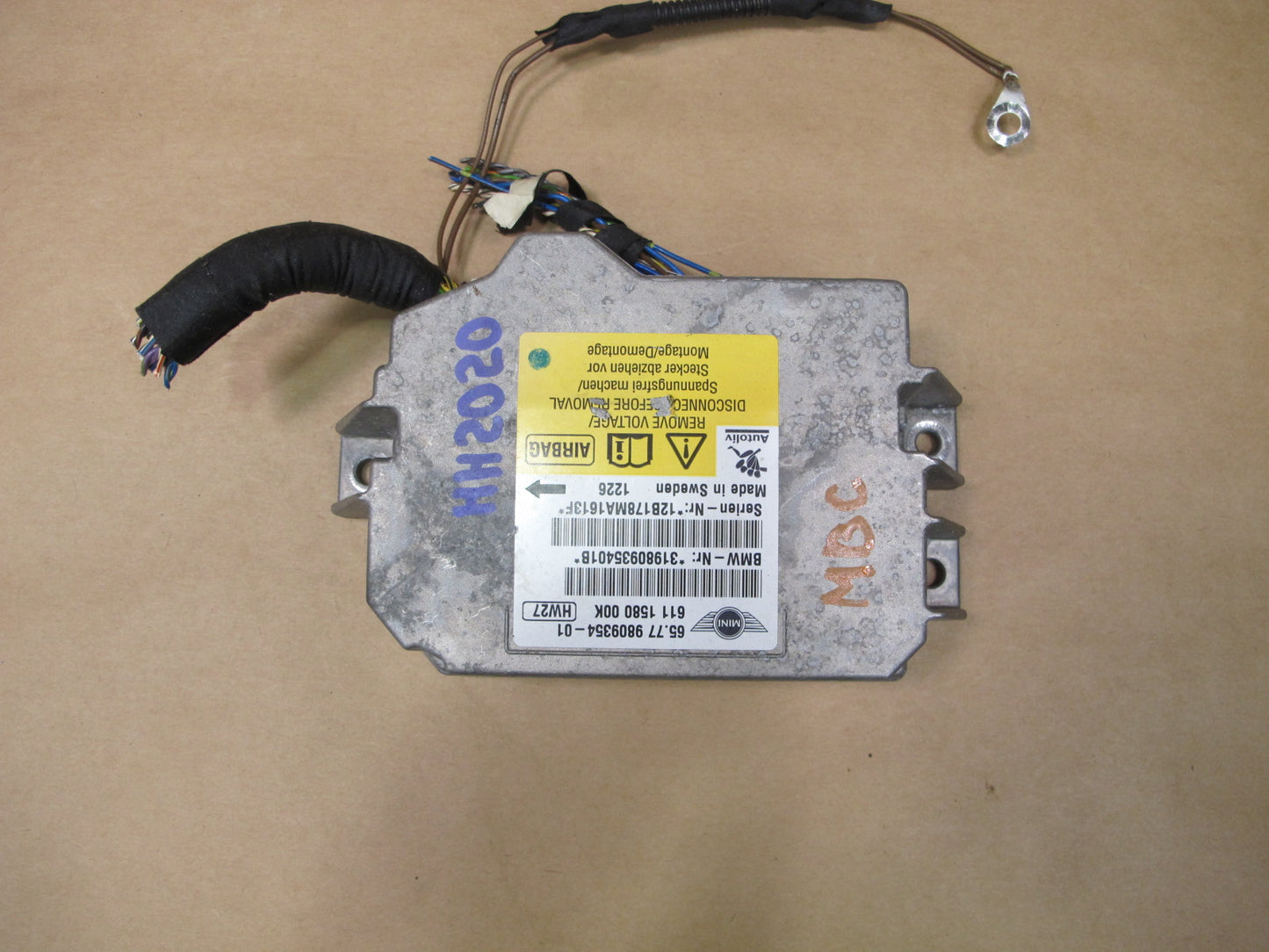 07-13 MINI COOPER R55 R56 R60 SRS AIRBAG CONTROL MODULE UNIT 9809354 OEM