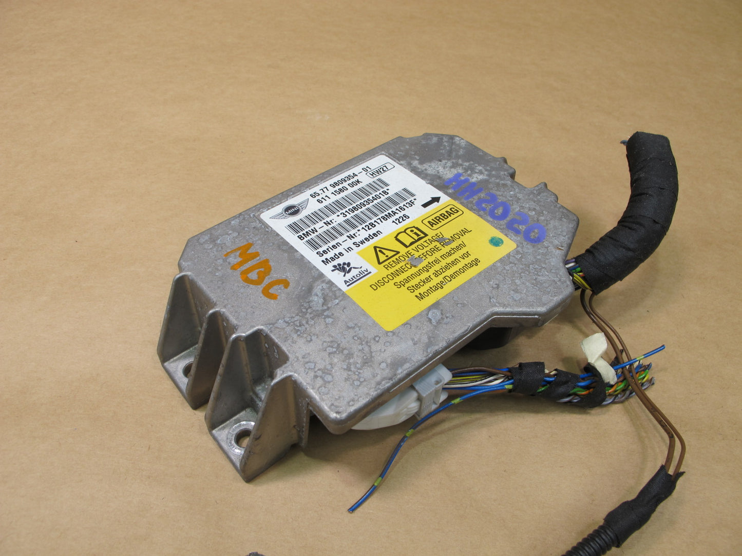 07-13 MINI COOPER R55 R56 R60 SRS AIRBAG CONTROL MODULE UNIT 9809354 OEM