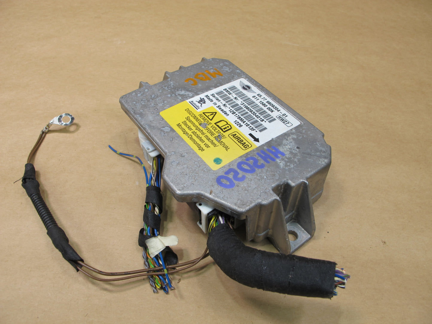07-13 MINI COOPER R55 R56 R60 SRS AIRBAG CONTROL MODULE UNIT 9809354 OEM