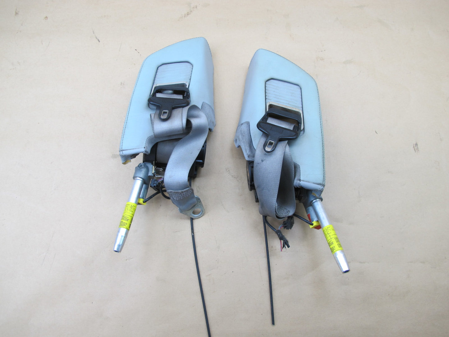 96-02 MERCEDES R129 SL500 RIGHT & LEFT SIDE B PILLAR COVER SEATBELT RETRACTOR SET OEM