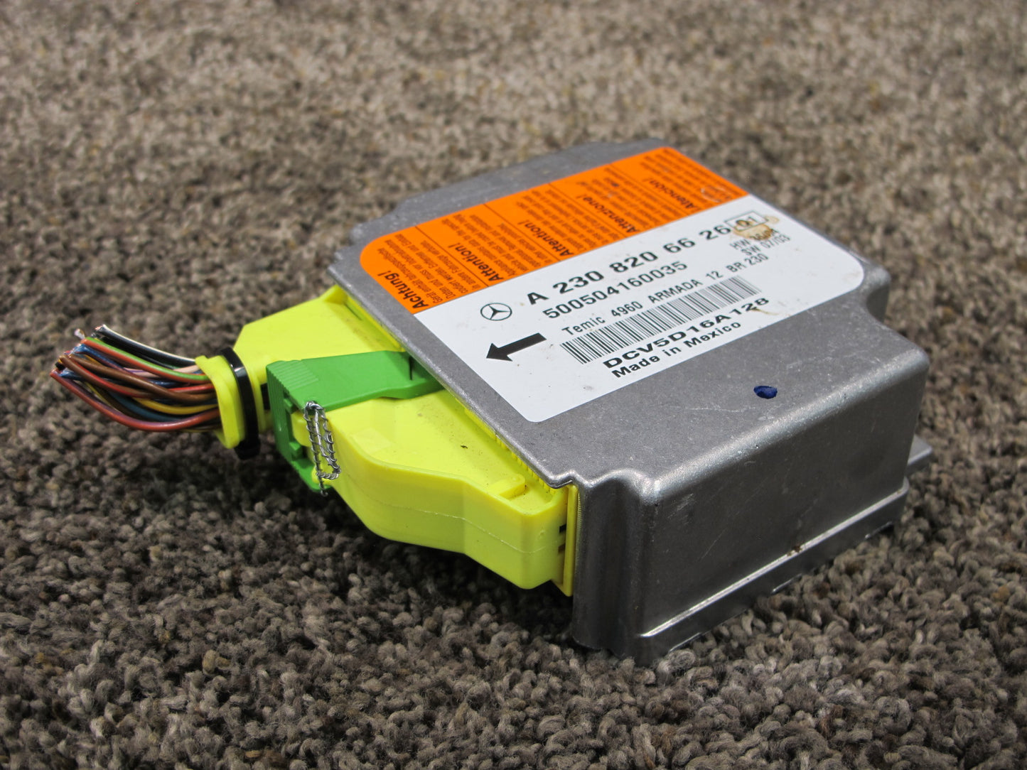 03-08 MERCEDES R230 SL500 SRS AIRBAG CONTROL MODULE UNIT 2308206626 OEM