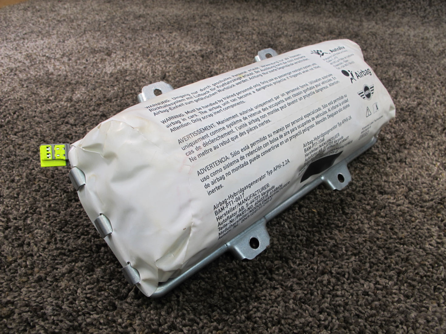 07-15 MINI COOPER S R55 R56 R57 FRONT RIGHT PASSENGER SIDE DASH SRS AIRBAG OEM