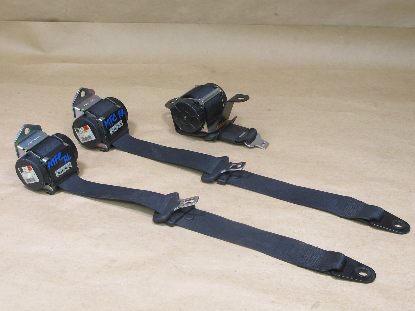 11-16 MINI R60 COUNTRYMAN REAR LEFT CENTER RIGHT SIDE SEATBELT RETRACTOR SET OEM