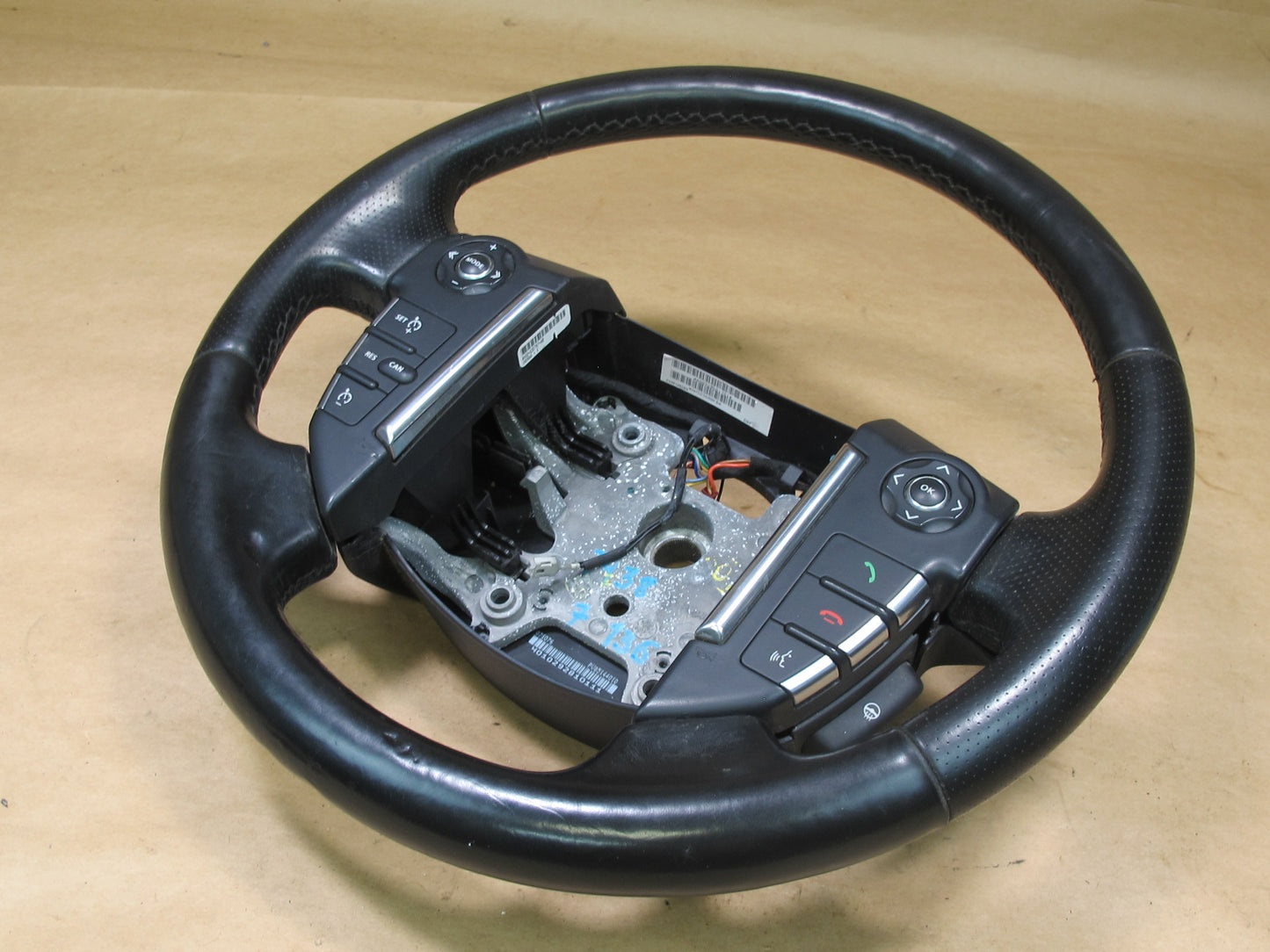 10-13 RANGE ROVER SPORT L320 STEERING WHEEL W/ CONTROLS LEATHER BLACK OEM