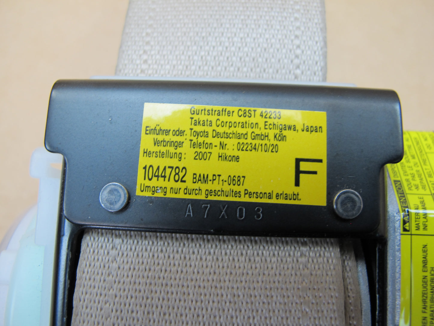 07-12 LEXUS LS460 LS600HL REAR RIGHT CENTER LEFT SIDE SEATBELT RETRACTOR SET OEM