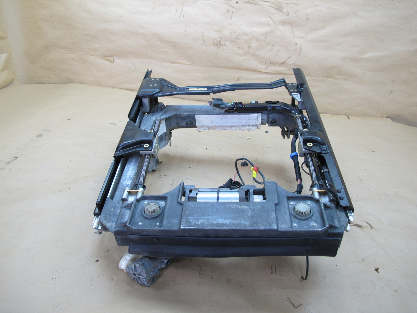 94-02 MERCEDES R129 SL FRONT LEFT SEAT LOWER FRAME TRACK RAIL W MOTORS OEM
