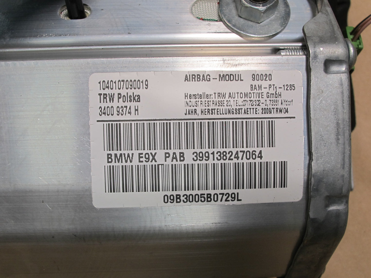 07-13 BMW E90 E91 E92 E93 FRONT RIGHT PASSENGER SIDE DASH SRS AIRBAG 9138247 OEM