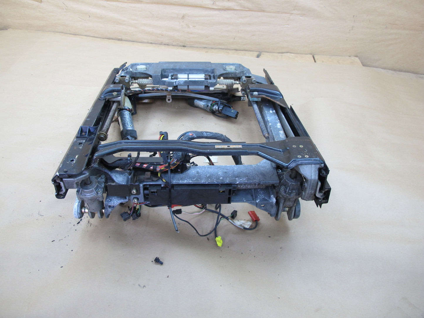 94-02 Mercedes R129 SL Front Left Seat Lower Frame Track Rail w Motors OEM