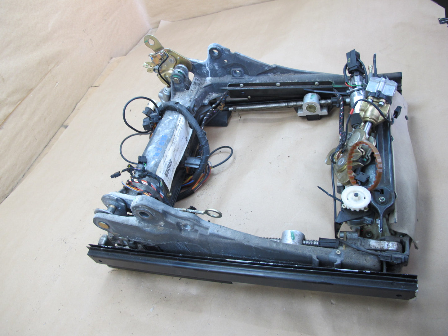 94-02 Mercedes R129 SL Front Right Seat Lower Frame Track Rail w Motors OEM