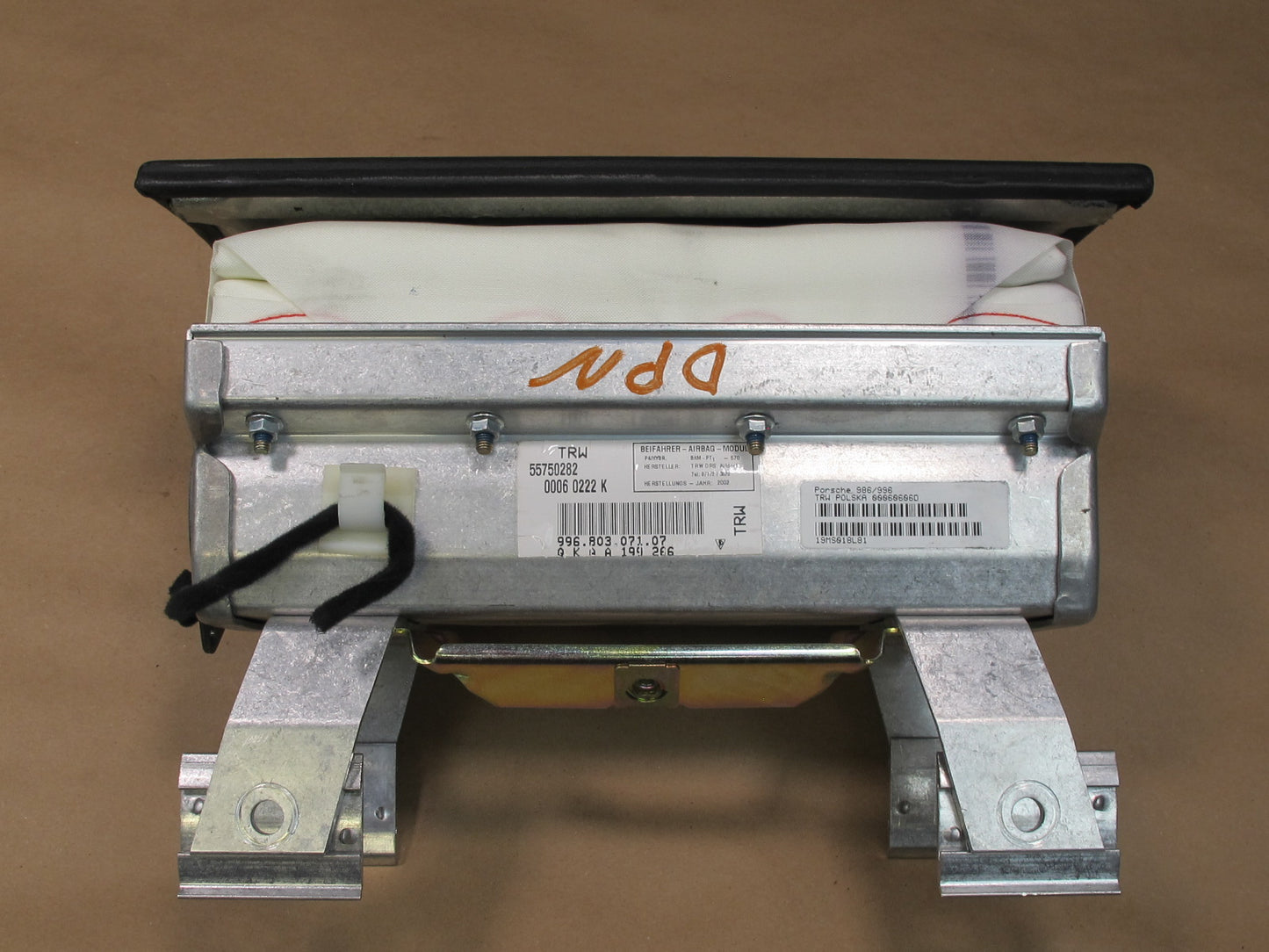 99-03 PORSCHE 911 996 FRONT RIGHT PASSENGER SIDE DASH SRS AIRBAG 99680307107 OEM