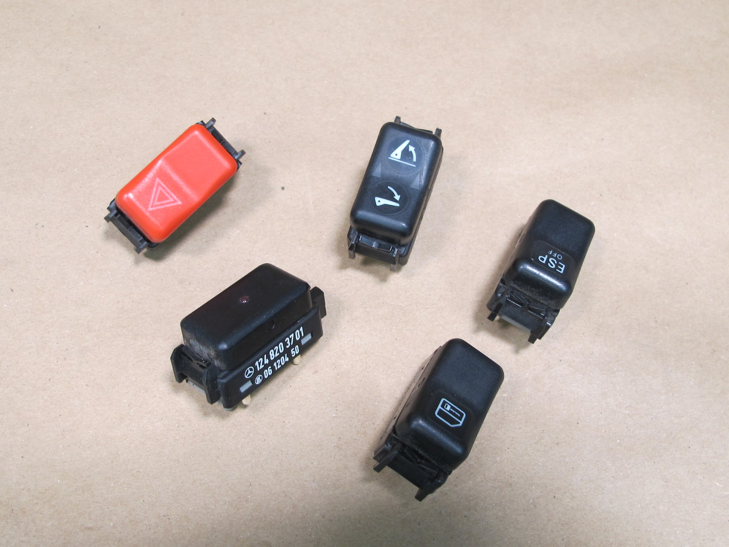 94-02 Mercedes R129 Sl-class Hazard ASR Lock Button Switch Set OEM