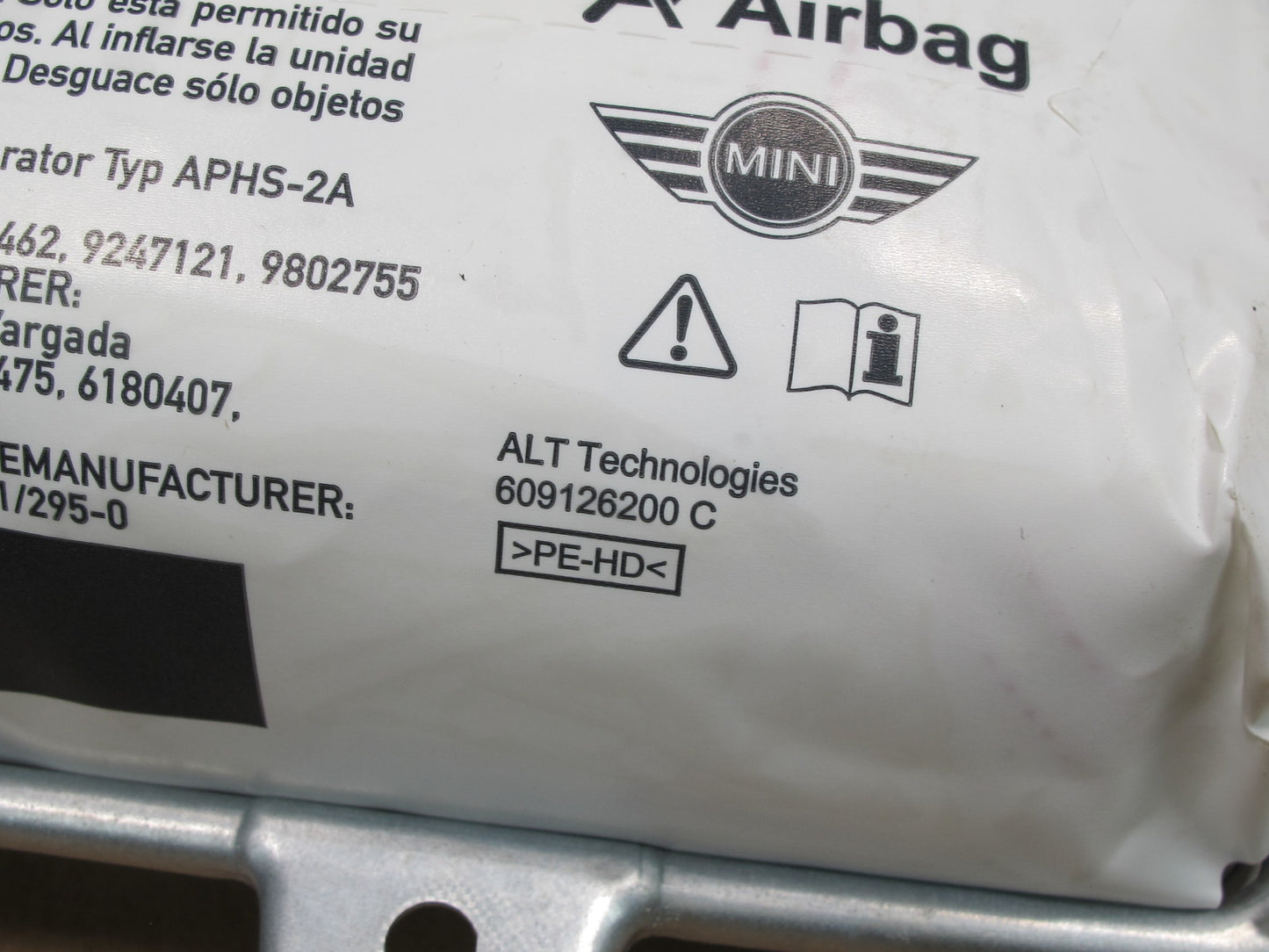 11-16 MINI R60 COUNTRYMAN FRONT RIGHT PASSENGER SIDE DASH SRS AIRBAG OEM