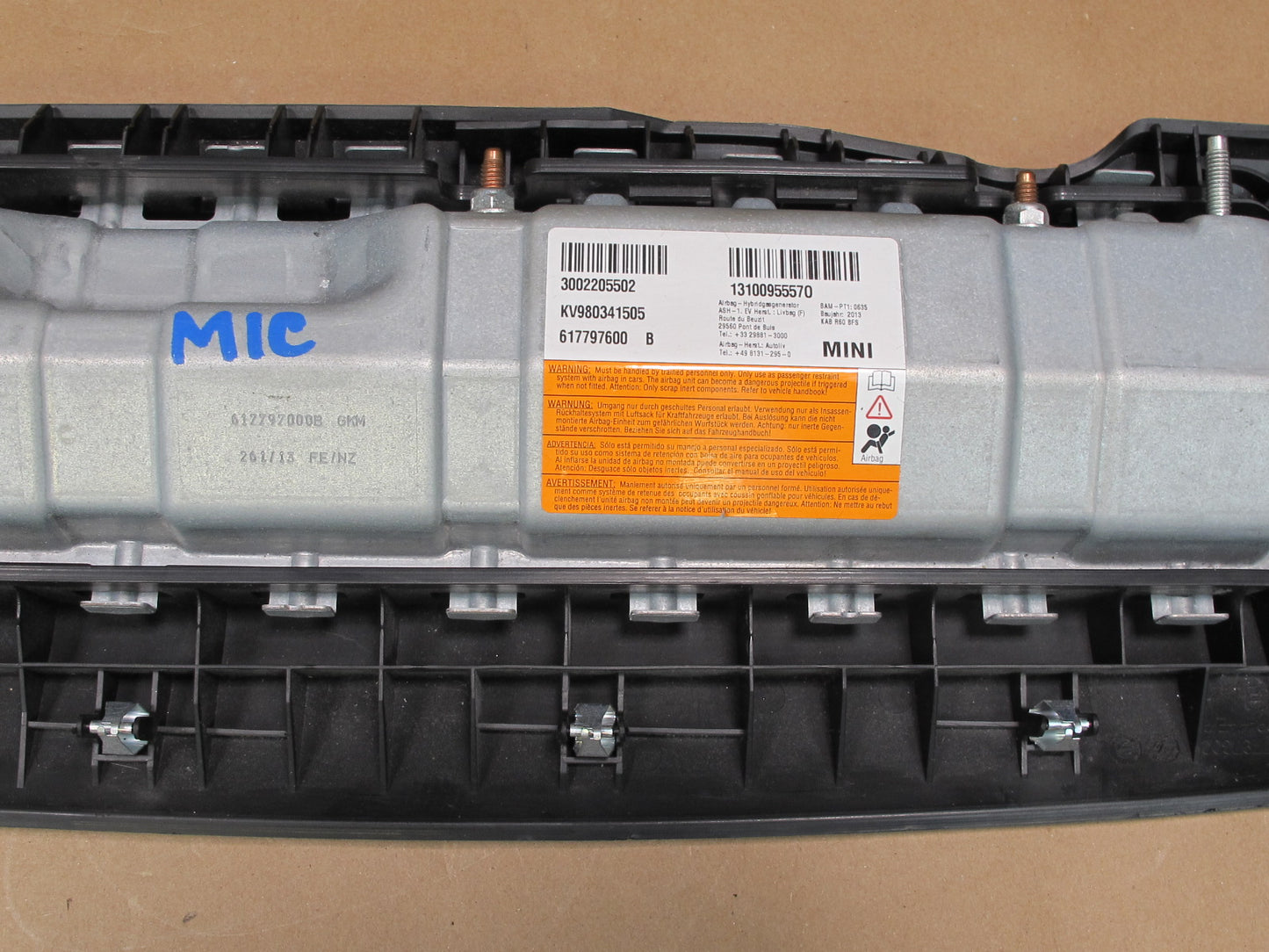 11-16 MINI R60 COUNTRYMAN FRONT RIGHT PASSENGER SIDE UNDER DASH KNEE SRS AIRBAG OEM