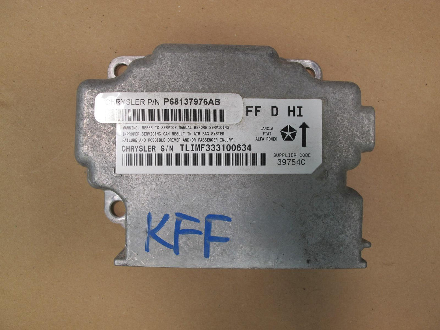 12-17 FIAT 500 ABARTH SRS AIRBAG CONTROL MODULE UNIT P68137976AB OEM