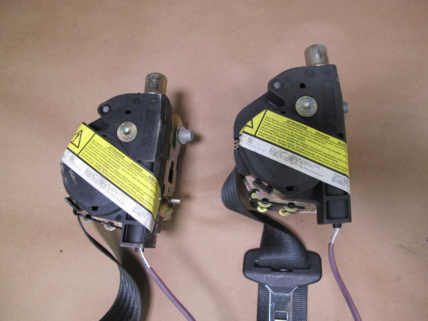 03-08 MASERATI QUATTROPORTE M139 FRONT & REAR LEFT RIGHT SIDE SEATBELT RETRACTOR SET OEM
