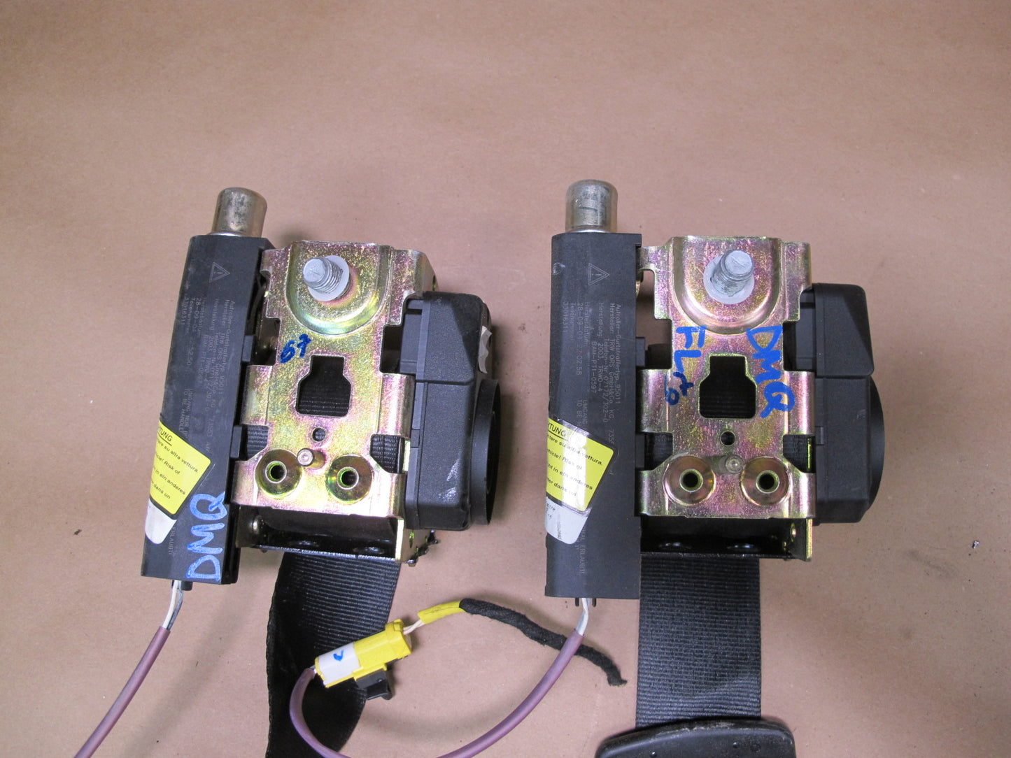 03-08 MASERATI QUATTROPORTE M139 FRONT & REAR LEFT RIGHT SIDE SEATBELT RETRACTOR SET OEM