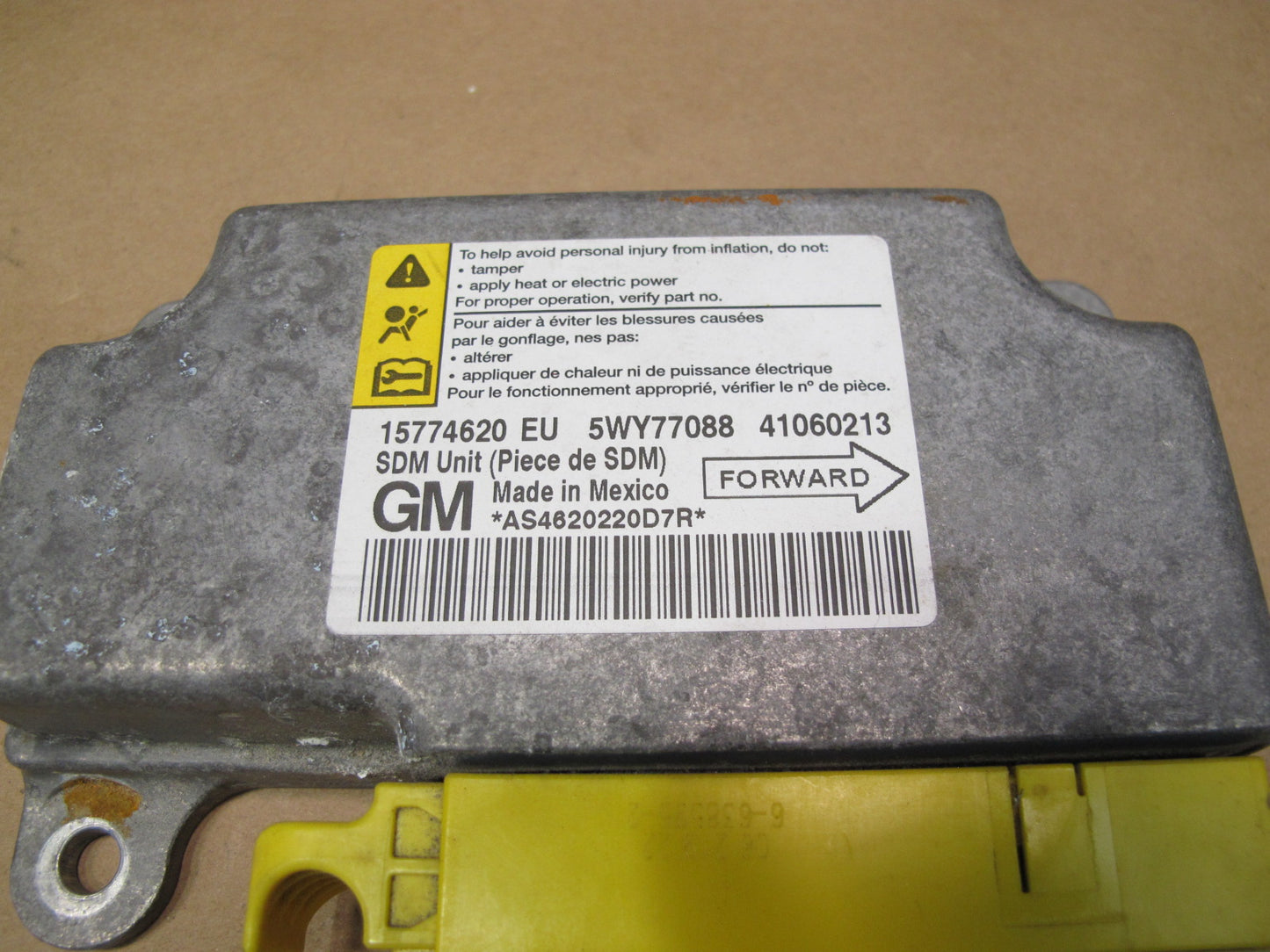06-09 PONTIAC SOLSTICE SRS AIRBAG CONTROL MODULE UNIT 15774620 OEM