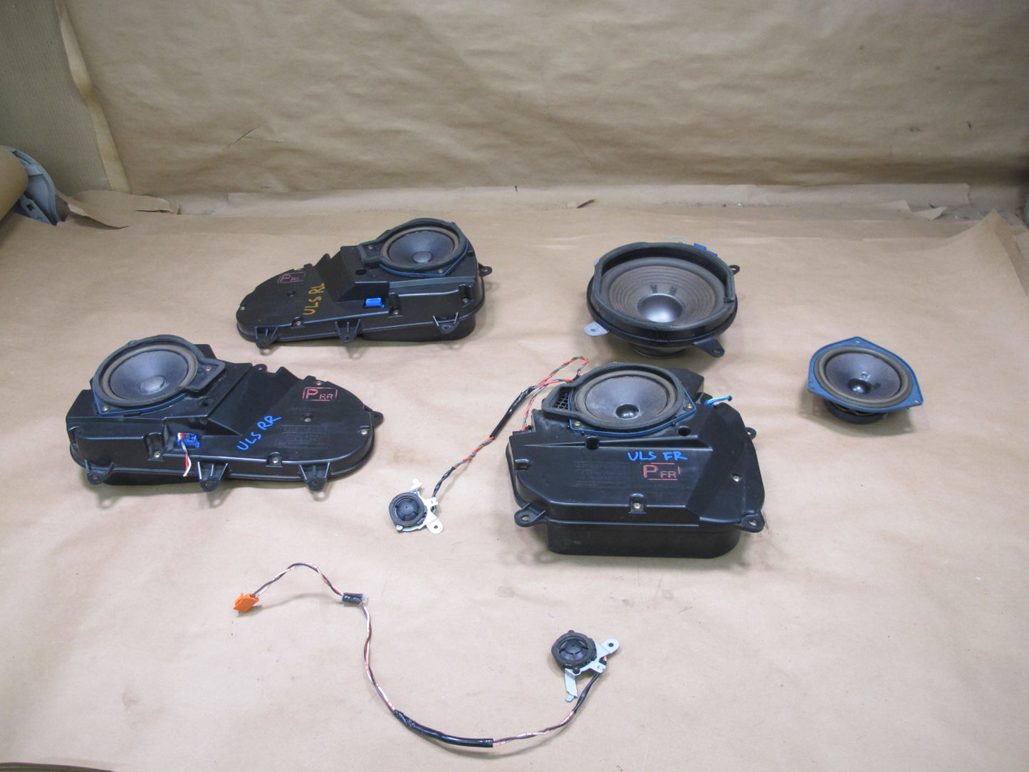 95-00 Lexus LS400 Set of 7 Pioneer Front & Rear Tweeter Subwoofer Speaker OEM