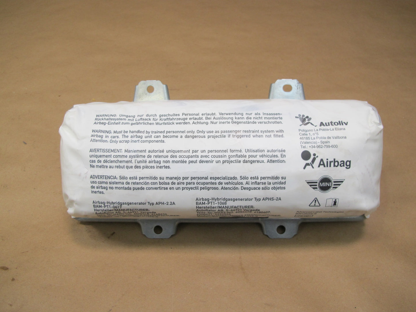 11-16 MINI R60 COUNTRYMAN FRONT RIGHT PASSENGER SIDE DASH SRS AIRBAG OEM