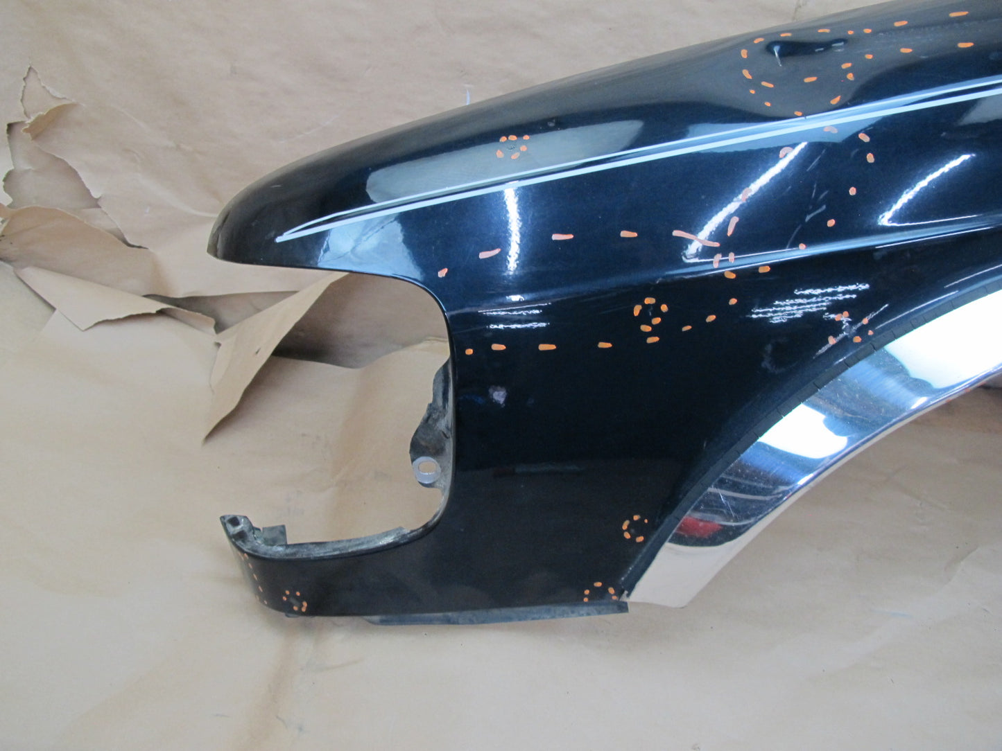 86-91 Mercedes W126 Front Left Fender Shell Cover Panel Black OEM