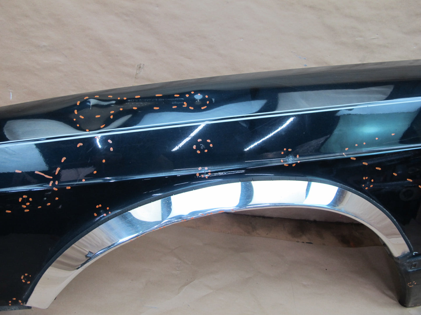 86-91 Mercedes W126 Front Left Fender Shell Cover Panel Black OEM