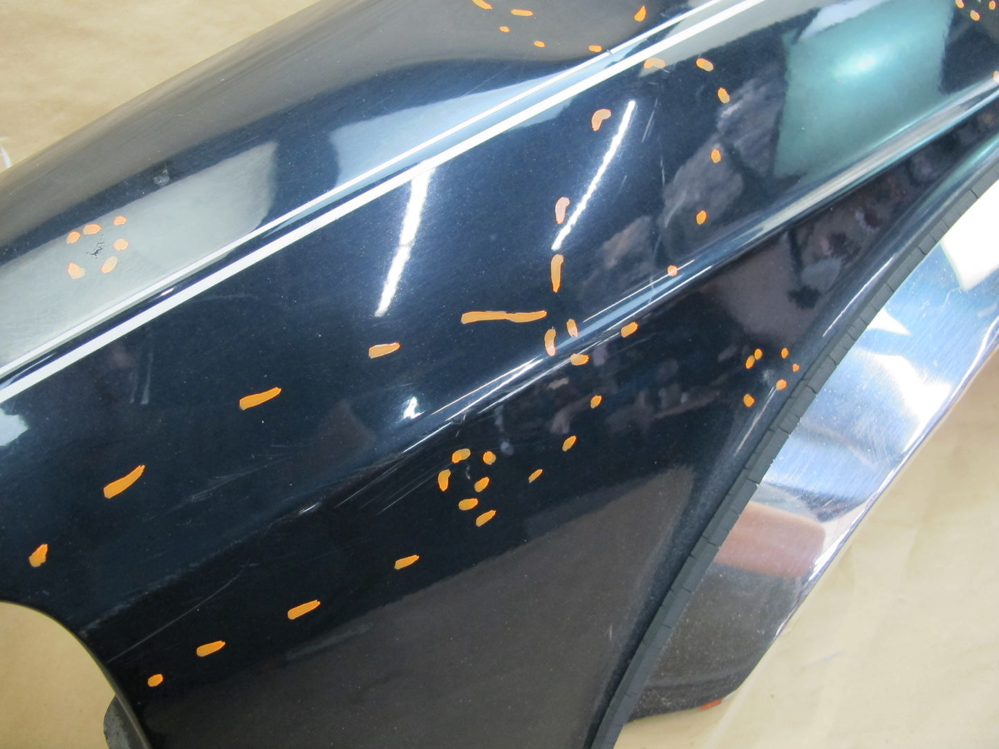 86-91 Mercedes W126 Front Left Fender Shell Cover Panel Black OEM