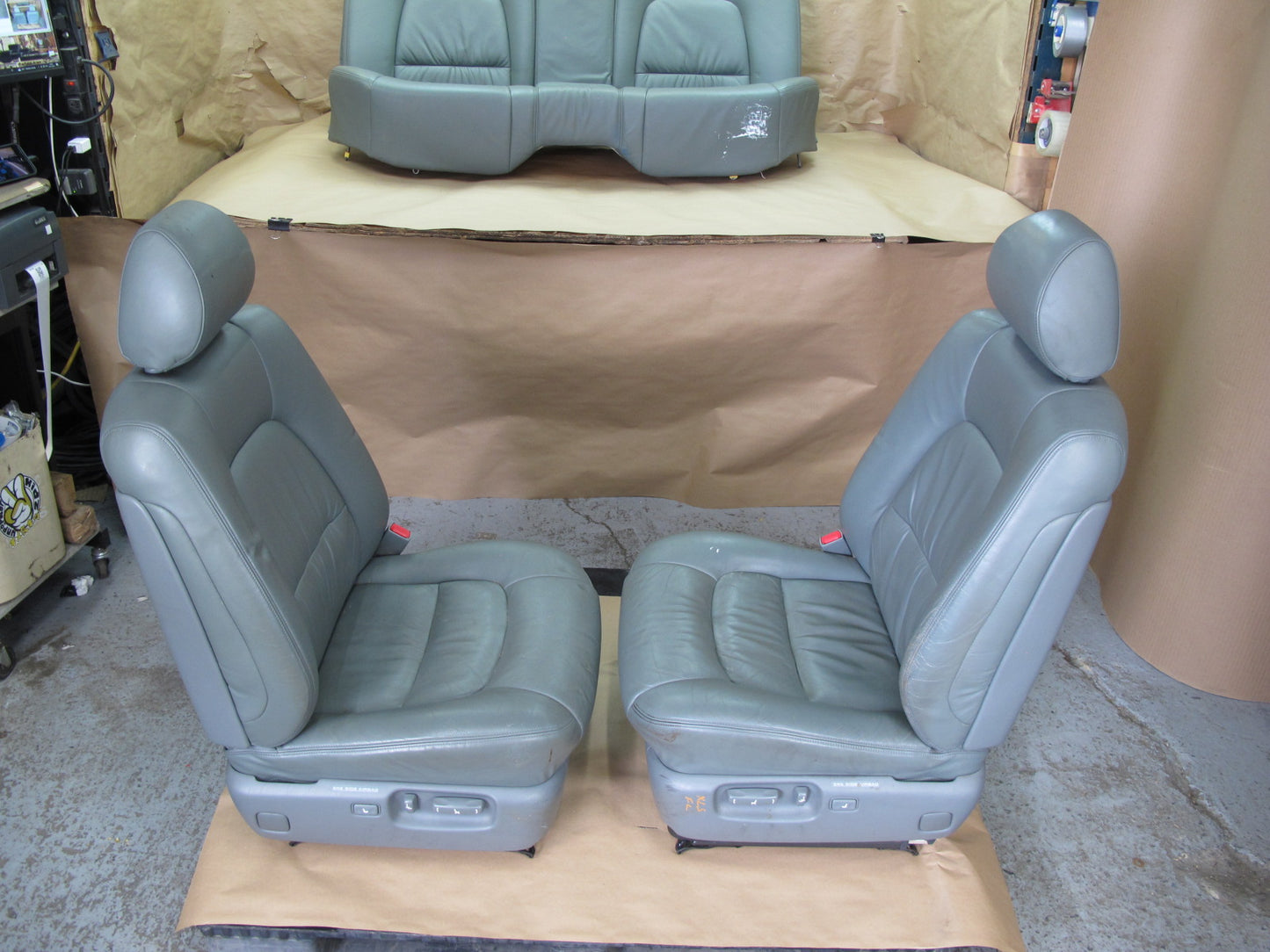98-00 Lexus UCF20L LS400 Front & Rear Leather Seat Gray Complete Set OEM