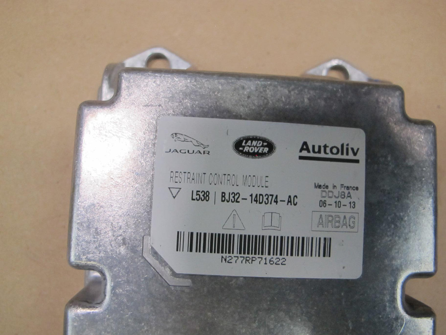 12-13 RANGE ROVER EVOQUE L538 SRS AIRBAG CONTROL MODULE UNIT 8J3214D374AC OEM