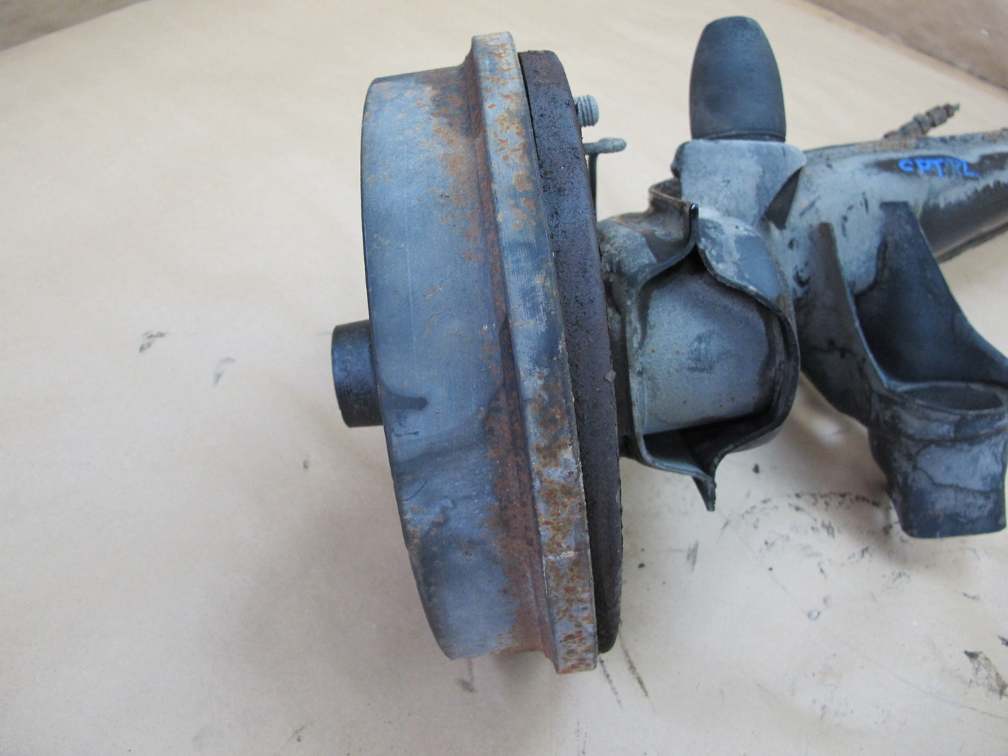 80-82 Porsche 924 Rear Left Trailing Arm Knuckle Wheel Hub Bearing Rotor OEM