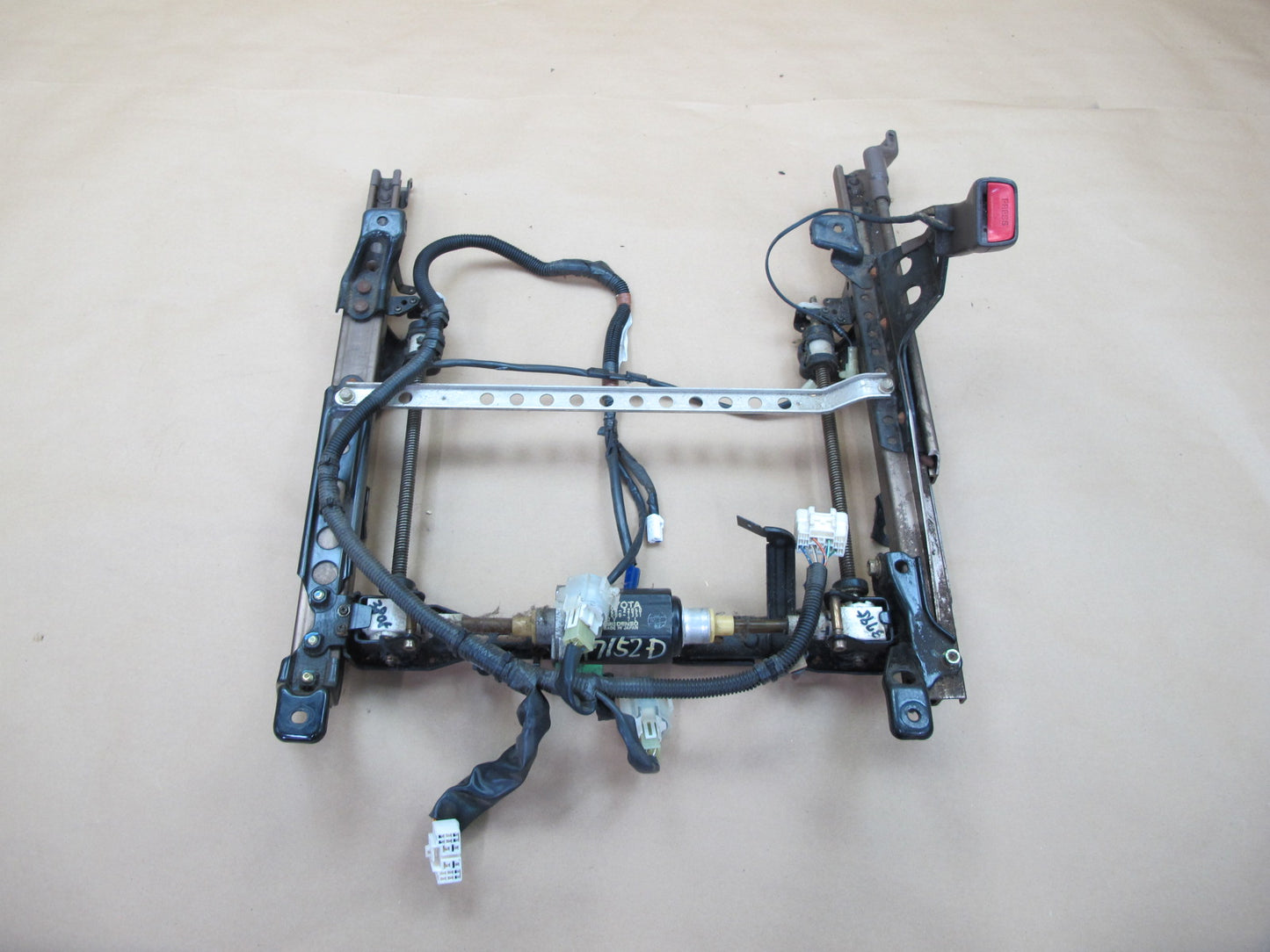 90-92 Lexus LS400 Front Right Seat Lower Frame Track Rail w Motor & Wire OEM