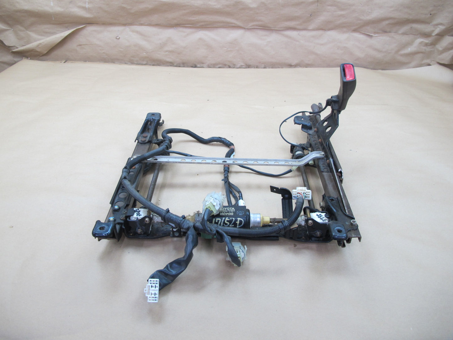 90-92 Lexus LS400 Front Right Seat Lower Frame Track Rail w Motor & Wire OEM