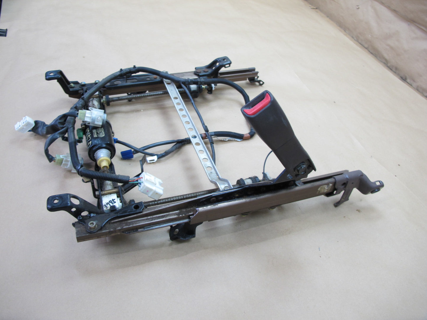 90-92 Lexus LS400 Front Right Seat Lower Frame Track Rail w Motor & Wire OEM
