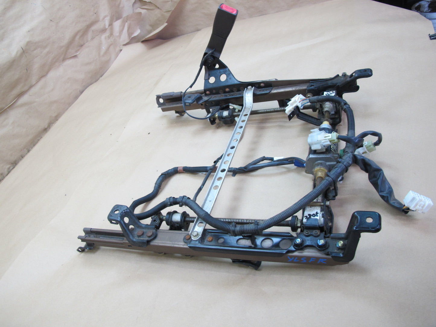 90-92 Lexus LS400 Front Right Seat Lower Frame Track Rail w Motor & Wire OEM