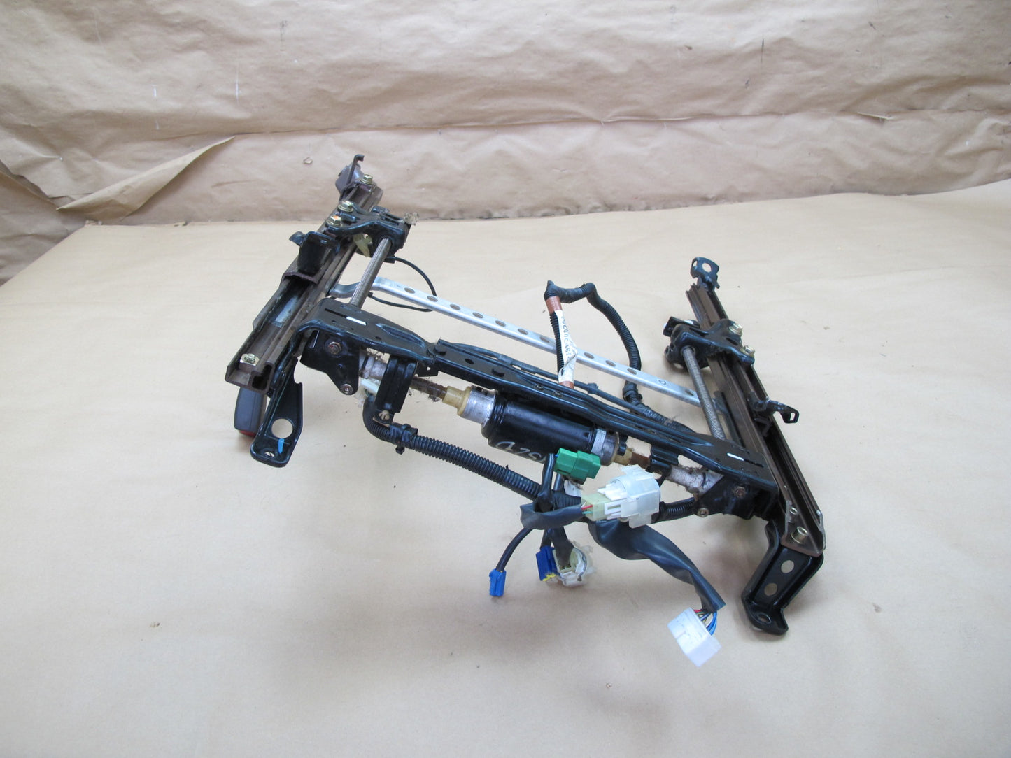 90-92 Lexus LS400 Front Right Seat Lower Frame Track Rail w Motor & Wire OEM