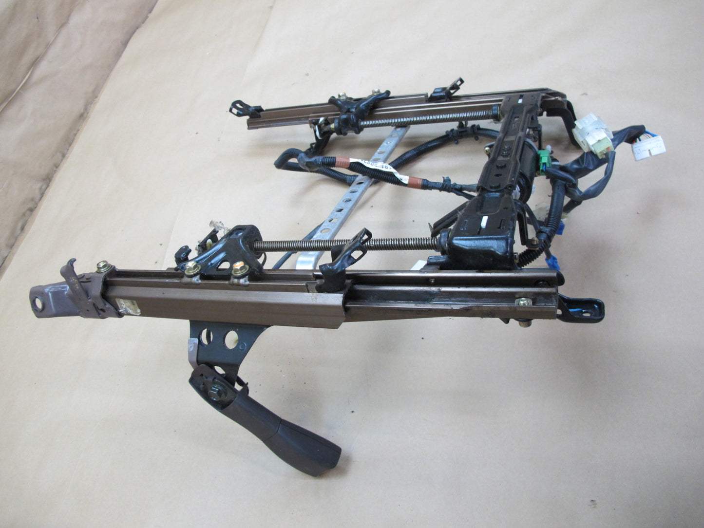 90-92 Lexus LS400 Front Right Seat Lower Frame Track Rail w Motor & Wire OEM