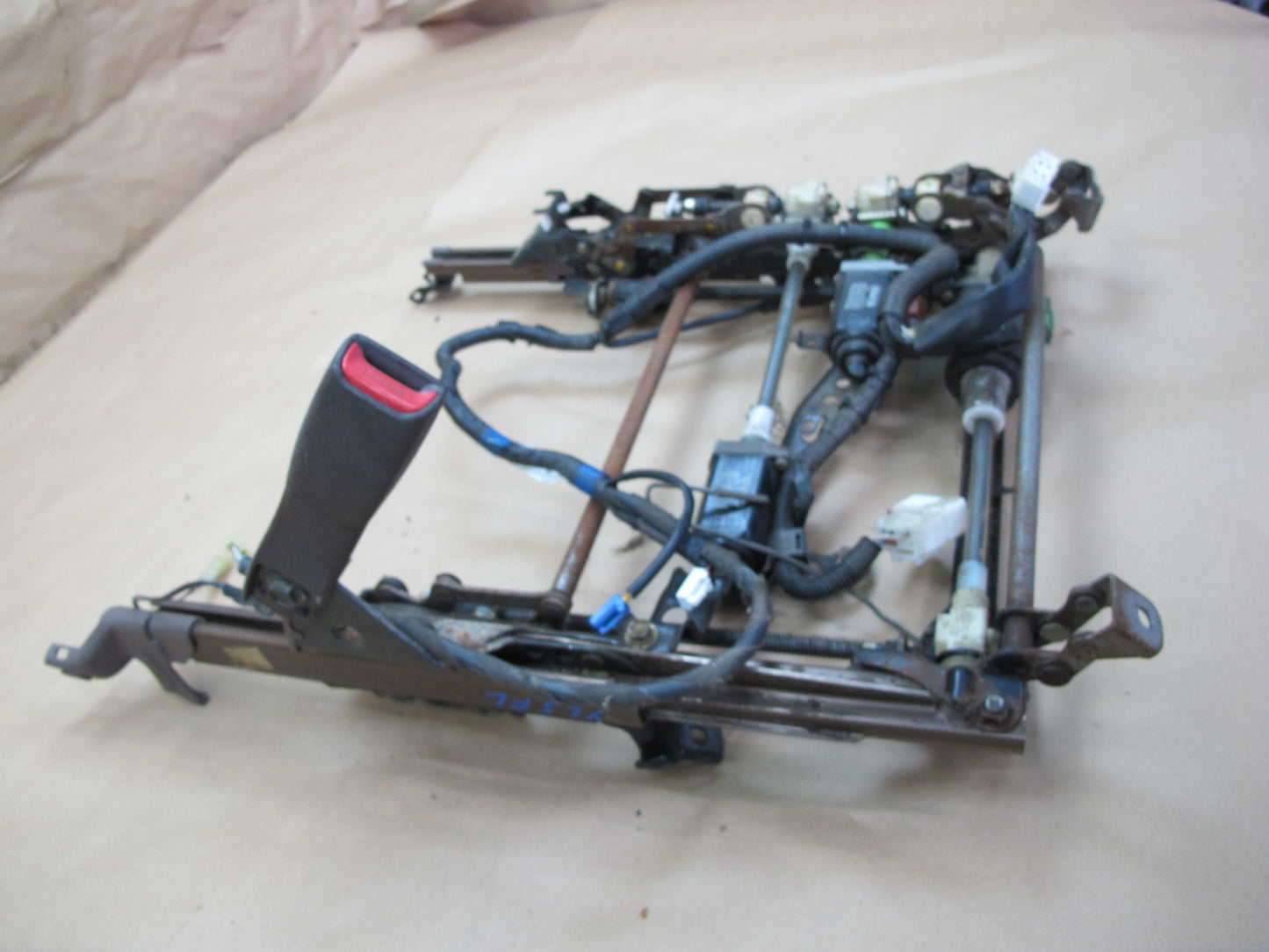 90-92 Lexus LS400 Front Left Seat Lower Frame Track Rail w Motor & Wire OEM